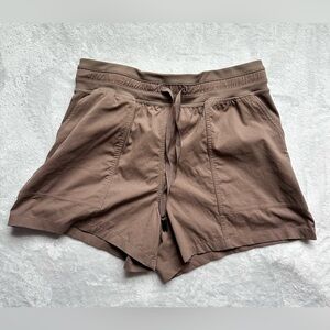 lululemon athletica Taupe Ribbed Drawstring Athletic Shorts